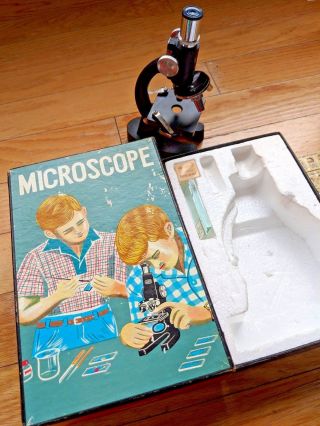 Vintage World Of Science By Skil Craft Binocular Microscope And Slides