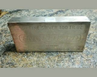 1 Day,  One 100 Oz.  Engelhard.  999 Fine Silver Bar 100oz.  (solid Silver).