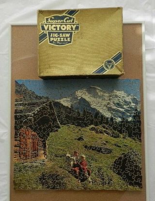 Vintage Victory Gold Box Wooden Cut Jigsaw Puzzle 300pc Landscape