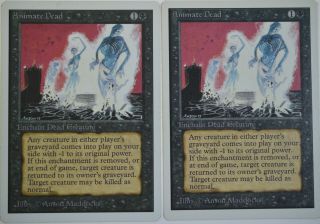 Animate Dead Unlimited Edition Magic The Gathering - Light Play