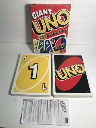 Giant Uno Cards Game - Huge Oversized 7.  4 " X 10/1 " Cards - From Cardinal Games