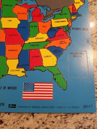 (2) Vintage WOOD/en USA PUZZLE Map SIMPLEX HOLLAND CONNOR BEMISS Educational Toy 2