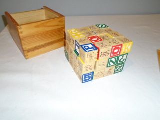 Vintage Wood Letter Playing Blocks - 48 Piece Wood Alphabet Blocks