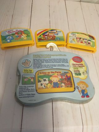 Vtech Vsmile Baby Infant Learning System Games 4 Cartridges Disney Mickey Noah