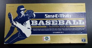 Strat - O - Matic Baseball Board Game Player Cards Board Instructions Dice And More