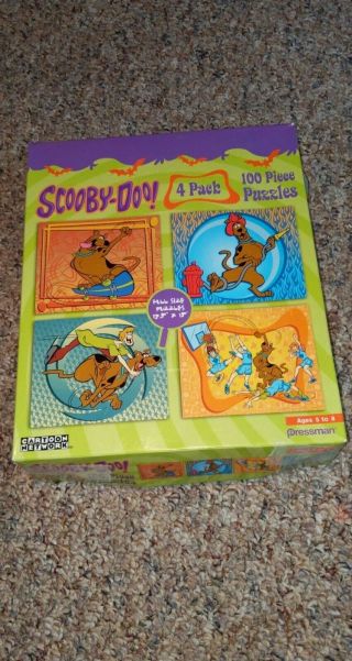 Pressman Cartoon Network Scooby - Doo 4 Pack Of 100 Piece Puzzles 3 Are