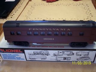 Lionel 6 - 16001 Prr/pennsylvania Coach Illuminated Passenger Car O - 27/o - Gauge