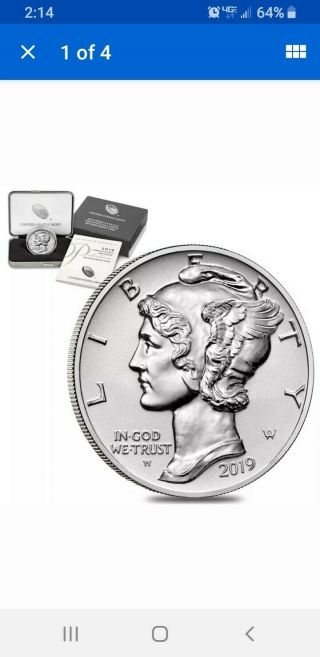 2019 - W 1 Oz Reverse Proof Palladium American Eagle $25 Coin (w/box &)