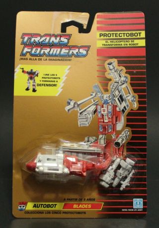 1986 Hasbro Transformers G1 Protectobots Blades Helicopter In Card Mosc