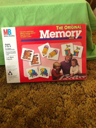 Vintage Milton Bradley The Memory Game 1986/1989 Made In Usa.