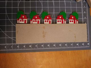 VINTAGE Wooden Peg Puzzle Simplex Row House Preschool Toddler Antique 5 1950 5pc 3
