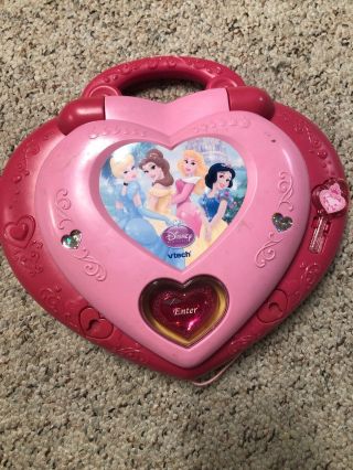 Vtech Disney Princess Heart Shaped Magical Learning Laptop W/key