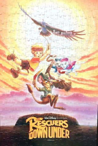 Vintage Walt Disney The Rescuers Down Under Movie Poster Jigsaw Puzzle 300pcs