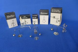 Vintage Kinetic Balancing Wire Figures Sculptures From 1970 