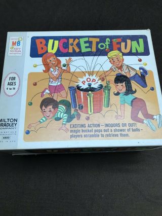 Milton Bradley Vintage Bucket Of Fun Game - All Parts