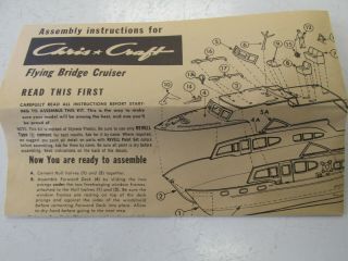 Vintage Revell Chris Craft Flying Bridge Cruiser Model Kit H302 2