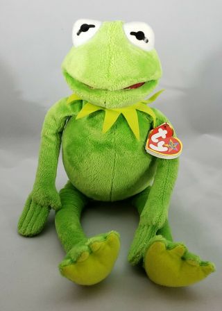 Kermit The Frog 16 " Plush Stuffed Animal Frog The Muppets Disney Ty Beanie