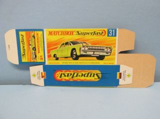 Matchbox Superfast 31a Lincoln Continental “g Box” Unfolded C10