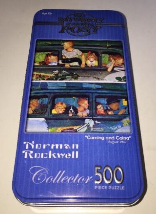 " Coming And Going " Normal Rockwell - Saturday Evening Post 500 Pc Puzzle In Tin