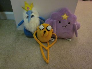 Adventure Time Plush Set Of 3 - Lumpy Space Princess,  Ice King,  Jake The Dog