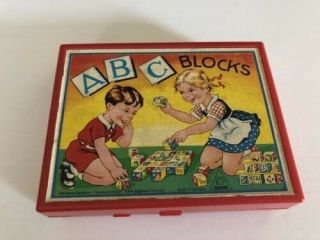 Vtg Wood Block Picture Cubes Puzzle West Germany Dachshund 