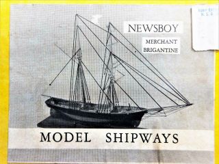 Model Shipways Newsboy Merchant Brigantine 1/8 " Scale Complete Plans Never Built