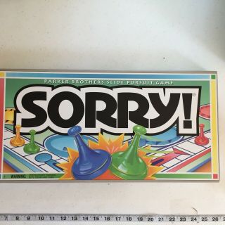 Sorry Parker Brothers Slide Pursuit Board Game Complete 1992 Vintage