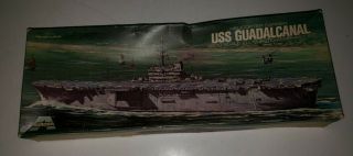 Aurora 1:600 Scale Model Kit No 718 Uss Guadalcanal Helicoptor Carrier
