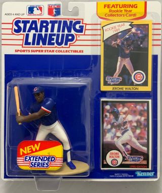 1990 Kenner Starting Lineup Mlb Extended Jerome Walton Chicago Cubs Moc