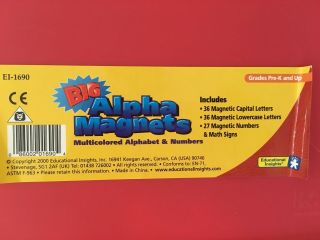 Big Alpha Magnetic Letters/numbers Fridge Multicolored