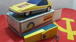 Vintage Car Toy Virage Cccp Anniversary Bat.  Operated Russia Ussr 70 