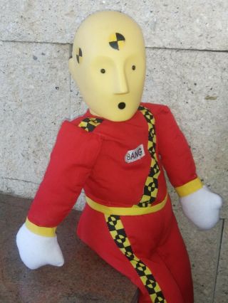 Vintage Crash Test Dummy Plush Doll Bang Red Jumpsuit 12 " Play By Play 1992