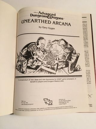 TSR Official Advanced Dungeons & Dragons UNEARTHED ARCANA 2017 Hardback 3