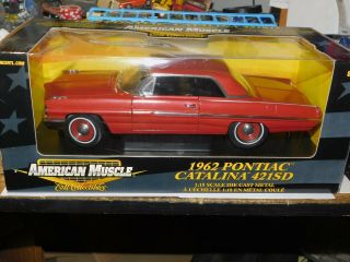 Ertl American Muscle Boxed 1962 Pontiac Catalina 421sd Die Cast 1:18 Red