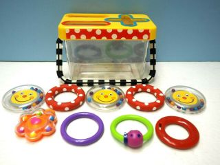 Baby,  Toddler Toy,  Plastic Carry Container With Slots For 9 Rings