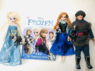 Disney Frozen ❄️ Elsa Anna Kristoff Doll Set W/hanz Sven Figurines & Book 