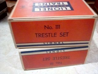2 Lionel 111 Elevated Trestle Set [gray] With Box  No Hardware