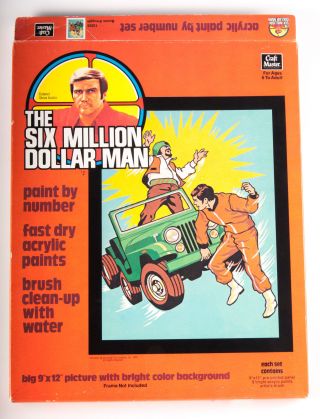 6 Six Million Dollar Man 1975 Paint By Number 13202 Bionic Struggle Craft Master