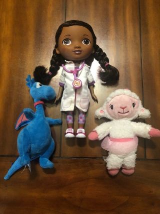 Disney Time For A Checkup Doc Mcstuffins Talking Doll Lambie And Dragon Plush