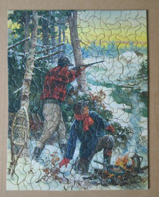 The Long Days Reward Tuco Vintage Puzzle 350 Piece Complete Hunters Winter Deer