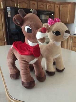 Rudolph The Red Nosed Reindeer And Clarice Stuffed Plush Animal Toy 50 Years