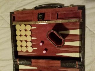 Vintage Backgammon Set In Case Brand : Aries