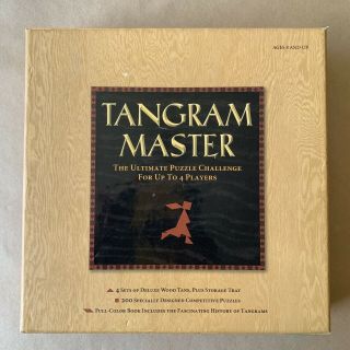 Tangram Master Ultimate Puzzle Challenge Wooden Board Game 200 Puzzles 4 Players