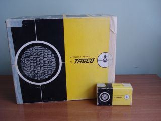 Vintage Tasco Deluxe Microscope 900xk W/ Wooden Storage Box &