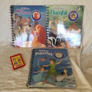 Story Reader 3 Storybooks Disney Bambi Peter Pan Lady Tramp Cartridge Set