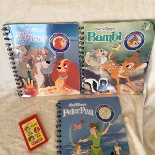 Story Reader 3 Storybooks Disney Bambi Peter Pan Lady Tramp Cartridge Set 2