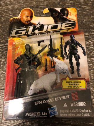 G.  I.  Joe Retaliation Snake Eyes W/ Timber The Wolf On Card