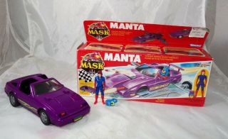 Vintage 1987 Kenner Mask Manta Vehicle W/ Figure & Box Complete