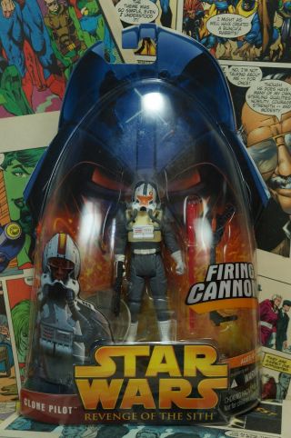 2005 Star Wars Revenge Of The Sith Clone Pilot 34 Firing Cannon Action Figure
