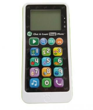Leapfrog Chat & Count Emoji Phone Green Toy Cell Mobile Educational